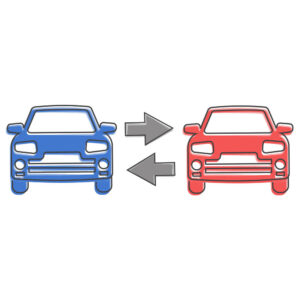 vector car trade in icon. change the car with a surcharge on cartoon style on white isolated background.